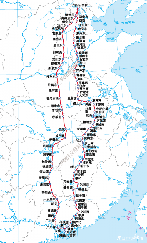 新建京港高速铁路九江至南昌段,线路自既有庐山站引出,向南经庐山市